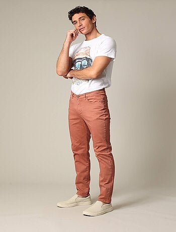 Pantalon en micro twill avec braguette à fermeture à glissière 'Deeluxe'