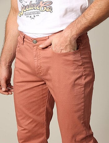 Pantalon en micro twill avec braguette à fermeture à glissière 'Deeluxe'
