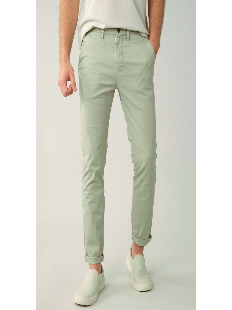 Pantalon en micro twill 'Deeluxe' Beige gris - Kiabi