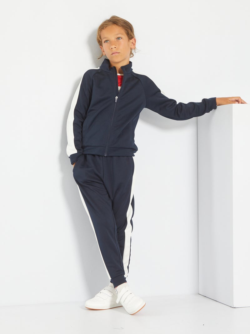 Pantalon en microfibre bleu marine - Kiabi