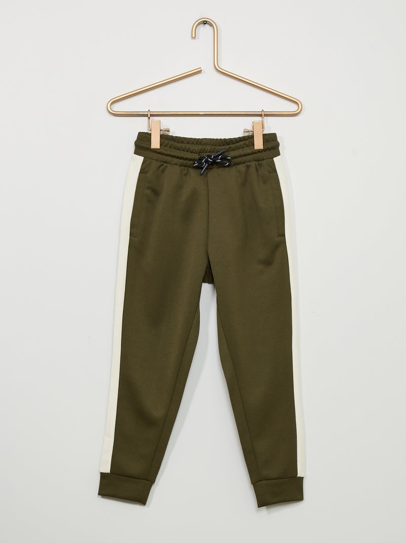 Pantalon en microfibre Kaki - Kiabi