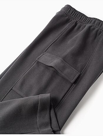 Pantalon en molleton à jambe large avec poches cargo