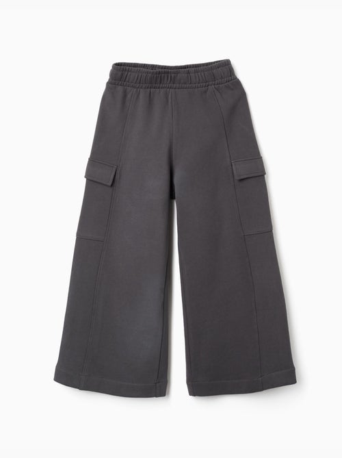 Pantalon en molleton à jambe large avec poches cargo - Kiabi Pantalon en molleton à jambe large avec poches cargo - Kiabi