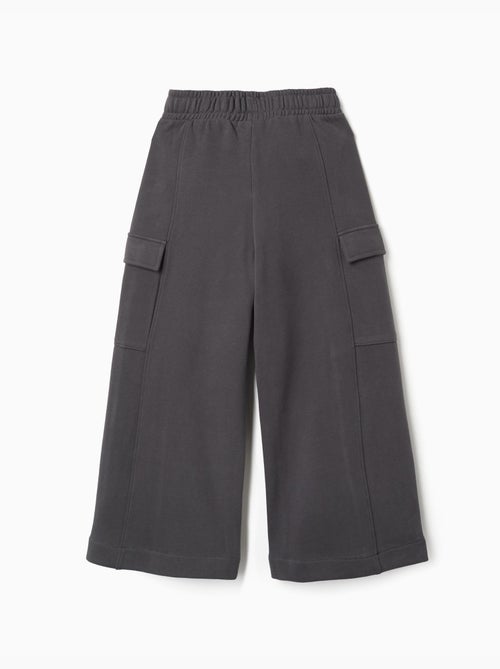 Pantalon en molleton à jambe large avec poches cargo - Kiabi Pantalon en molleton à jambe large avec poches cargo - Kiabi