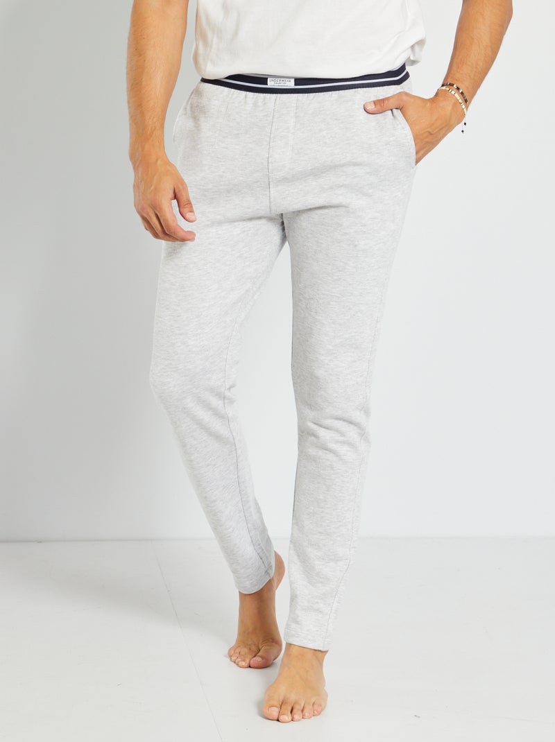 Pantalon en molleton avec ceinture Gris - Kiabi
