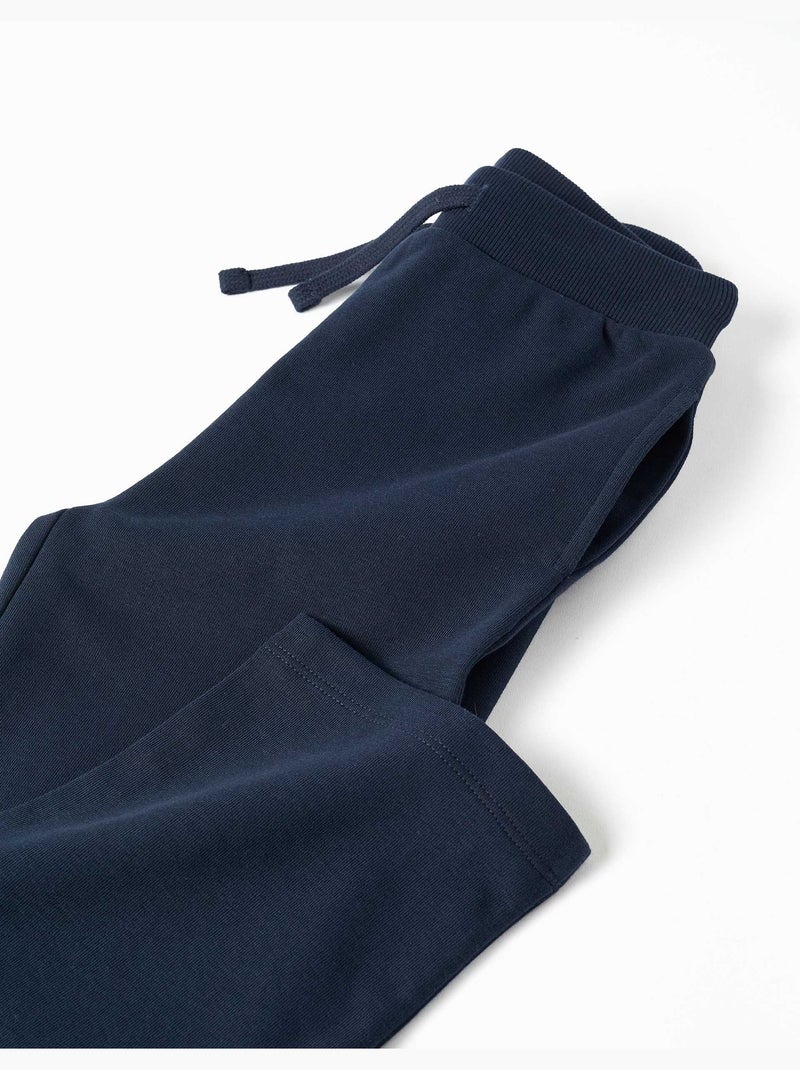 Pantalon en molleton avec cordon de serrage et poches Bleu foncé - Kiabi