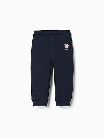 Pantalon en molleton avec doublure en coton peigné et imprimé cœur