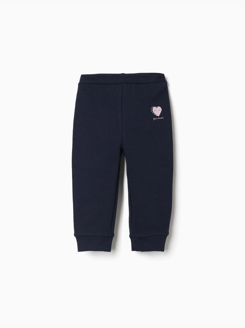 Pantalon en molleton avec doublure en coton peigné et imprimé cœur - Kiabi Pantalon en molleton avec doublure en coton peigné et imprimé cœur - Kiabi