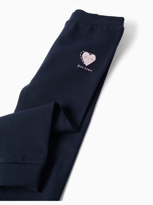Pantalon en molleton avec doublure en coton peigné et imprimé cœur - Kiabi Pantalon en molleton avec doublure en coton peigné et imprimé cœur - Kiabi