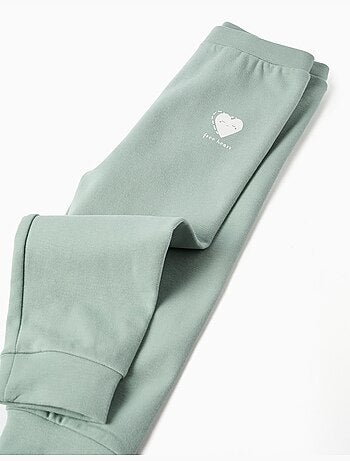 Pantalon en molleton avec doublure en coton peigné et imprimé cœur