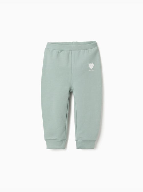 Pantalon en molleton avec doublure en coton peigné et imprimé cœur - Kiabi