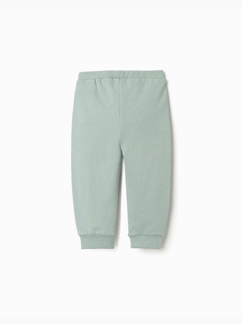 Pantalon en molleton avec doublure en coton peigné et imprimé cœur Vert - Kiabi