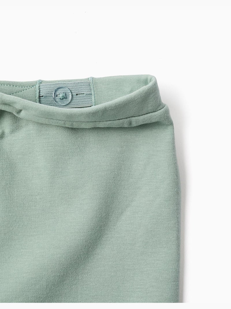 Pantalon en molleton avec doublure en coton peigné et imprimé cœur Vert - Kiabi
