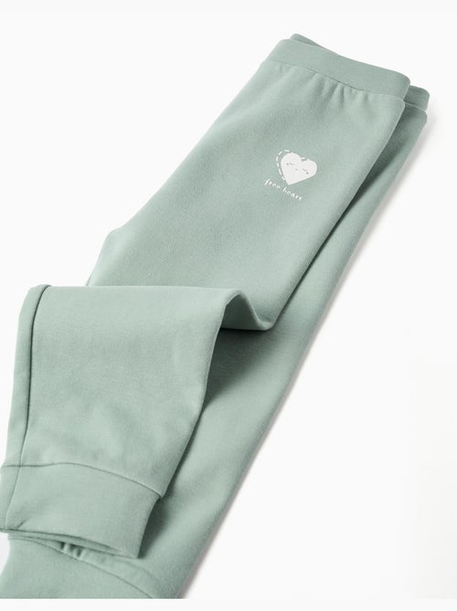 Pantalon en molleton avec doublure en coton peigné et imprimé cœur - Kiabi
