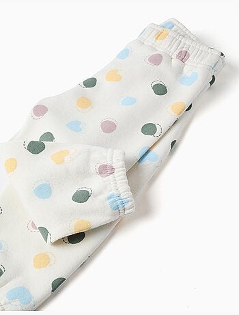 Pantalon en molleton avec doublure en coton peigné et motif à pois