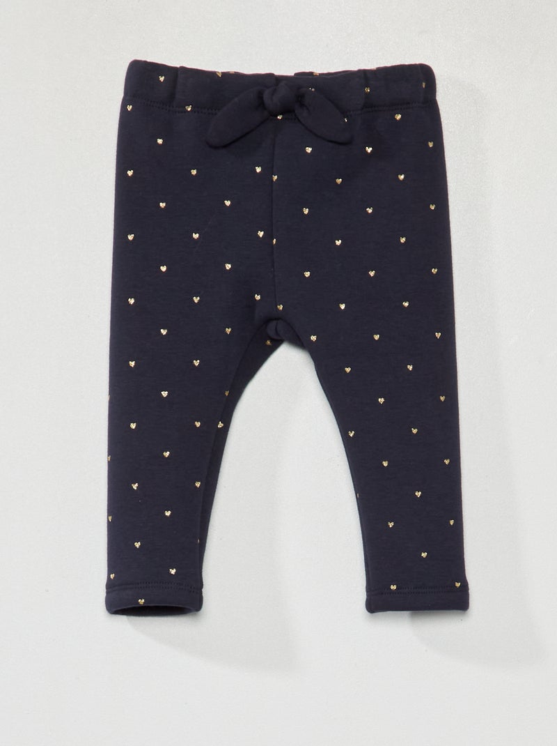 Pantalon en molleton avec imprimé - Toujours + chaud Bleu - Kiabi