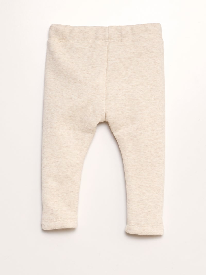 Pantalon en molleton avec nœud Beige - Kiabi