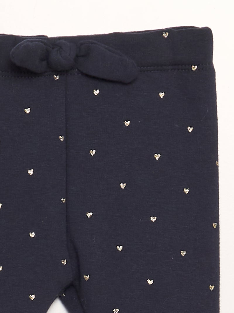 Pantalon en molleton avec nœud Bleu - Kiabi