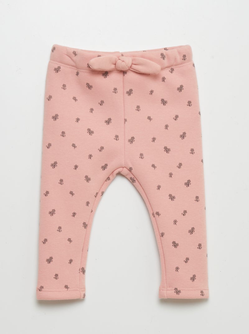 Pantalon en molleton avec nœud Rose - Kiabi