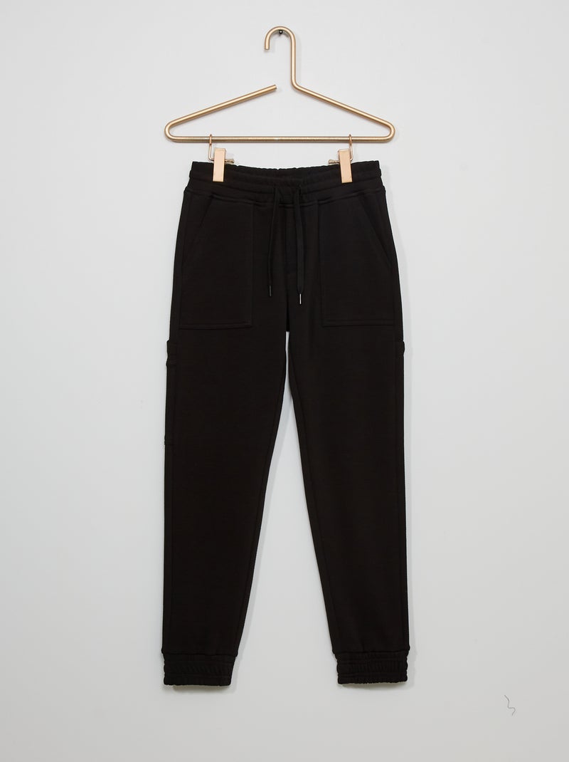 Pantalon en molleton avec poches noir - Kiabi