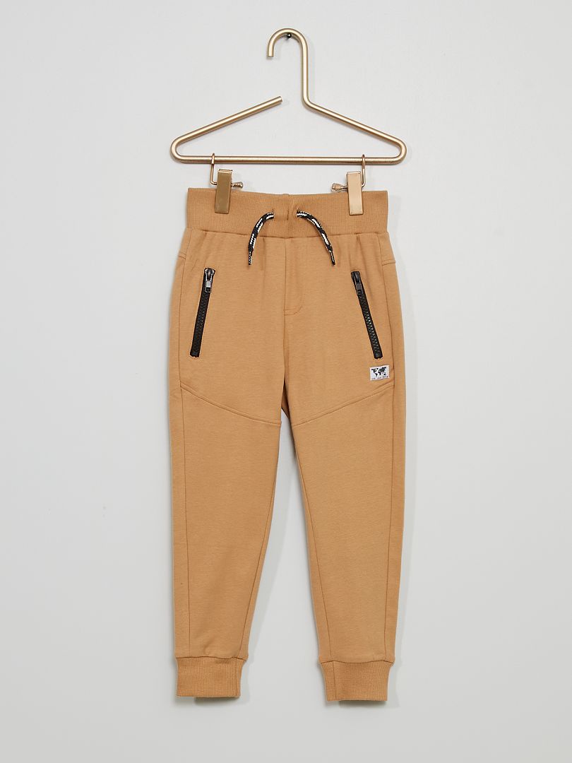 Pantalon en molleton beige - Kiabi