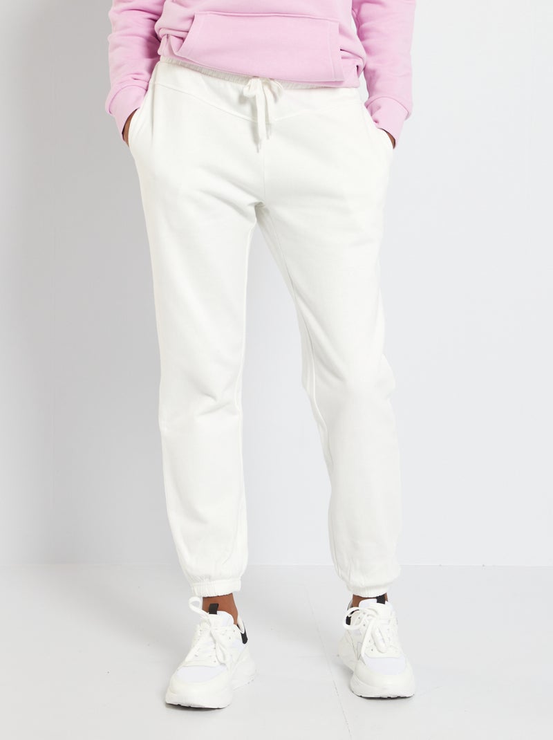 Pantalon en molleton blanc - Kiabi