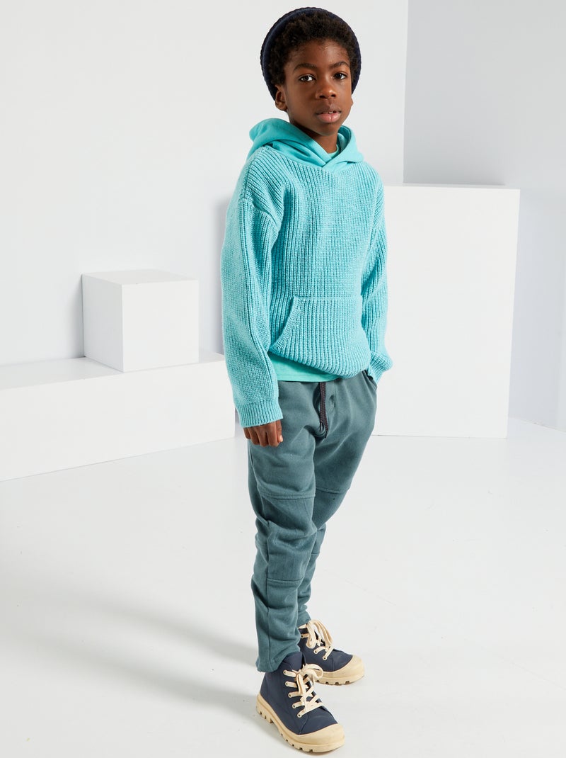 Pantalon en molleton bleu indien - Kiabi