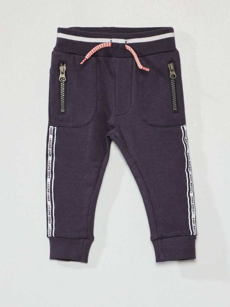 Pantalon en molleton bleu marine - Kiabi