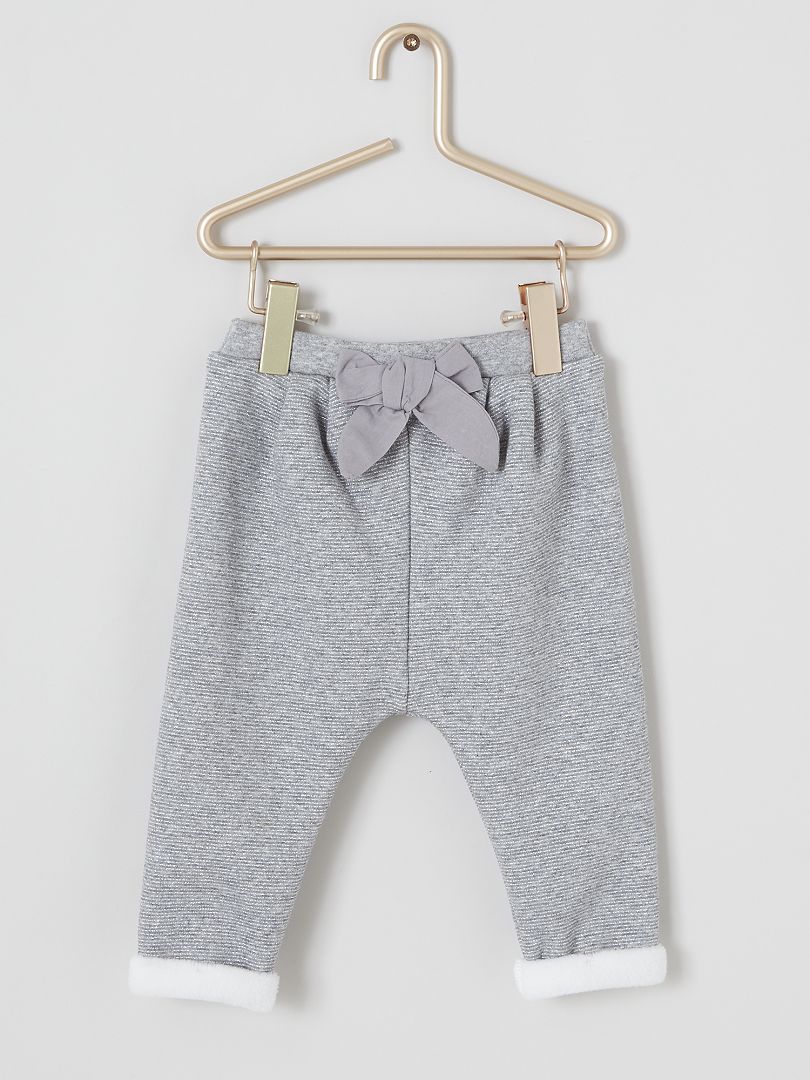 Pantalon en molleton chaud rayé gris - Kiabi
