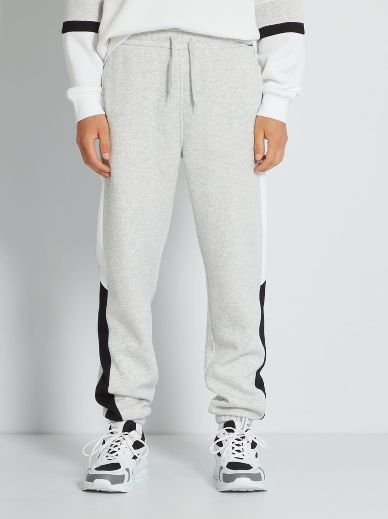 Pantalon en molleton color block Gris - Kiabi