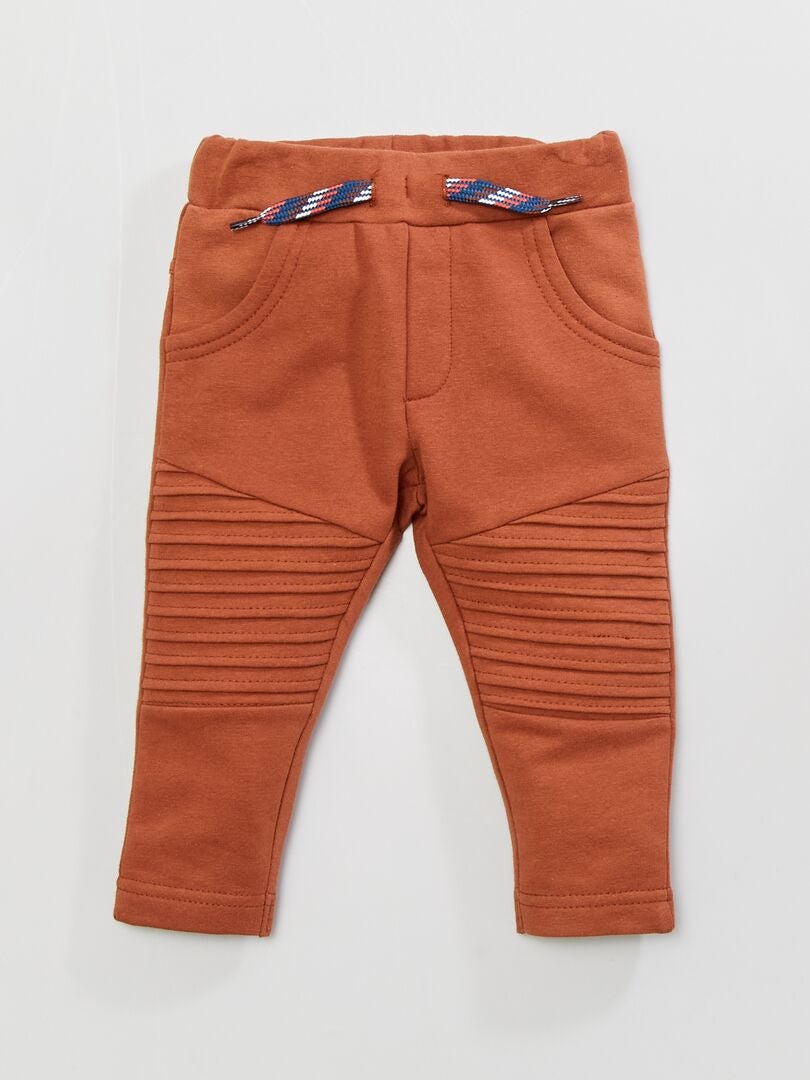 Pantalon en molleton détails genoux Terracotta - Kiabi