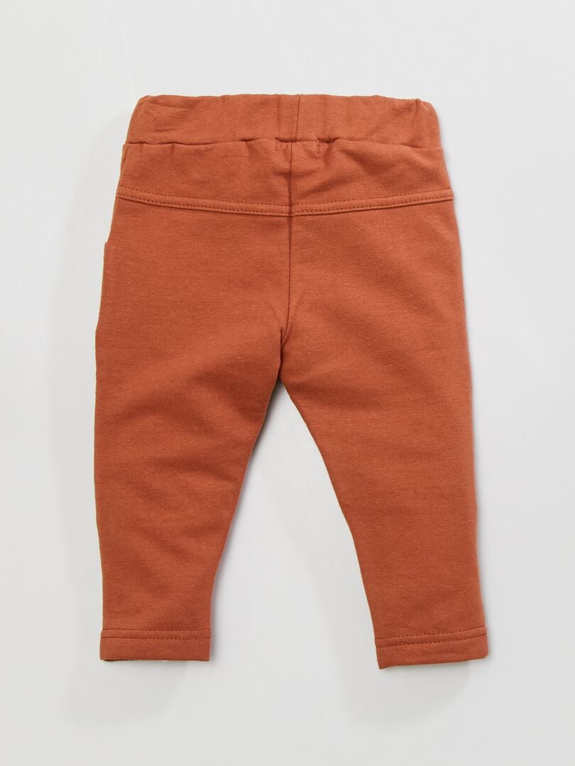 Pantalon en molleton détails genoux Terracotta - Kiabi