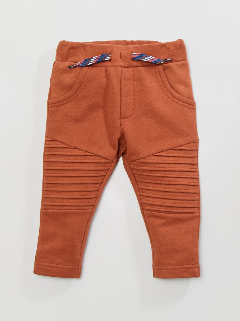 Pantalon en molleton détails genoux Terracotta - Kiabi
