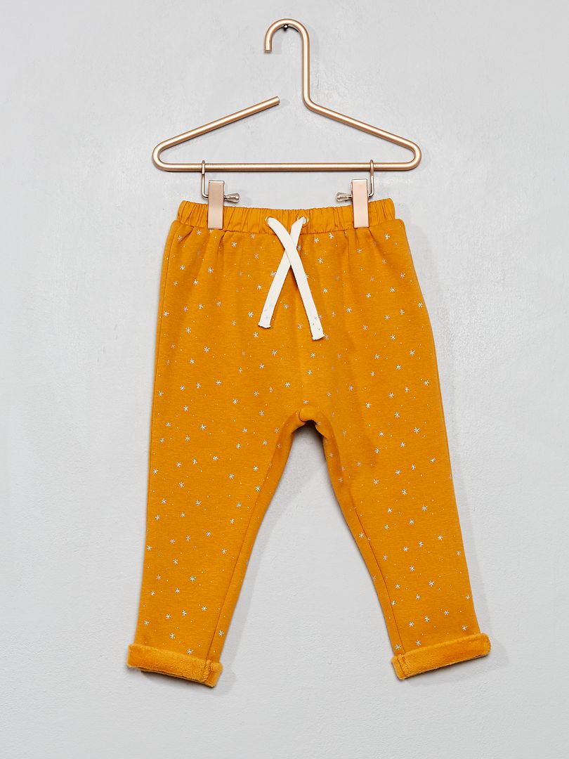 Pantalon en molleton fourré jaune - Kiabi