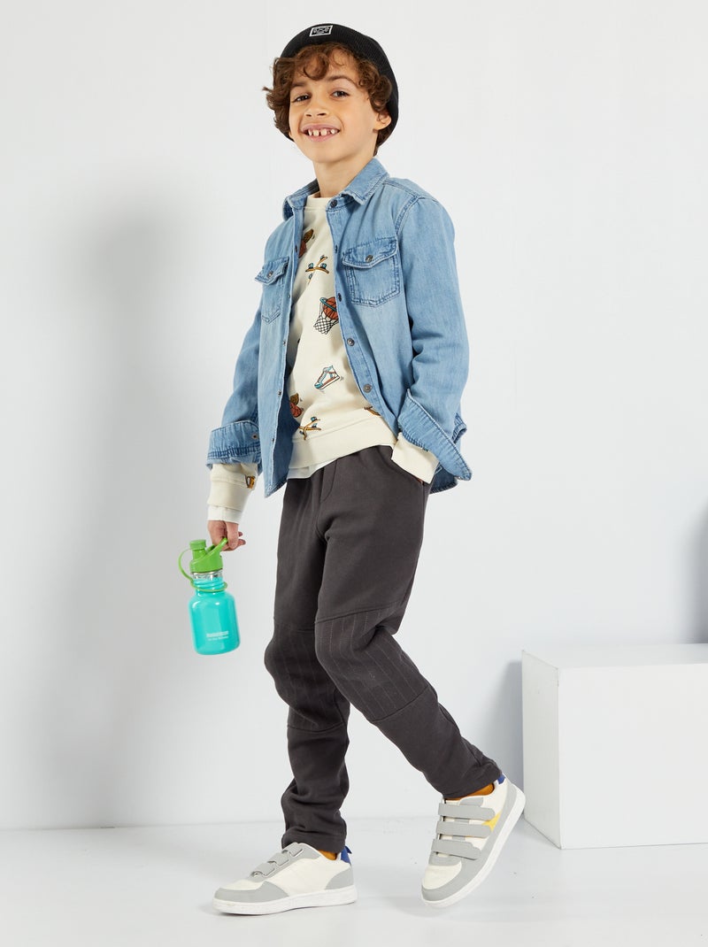 Pantalon en molleton gris foncé - Kiabi
