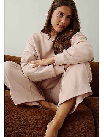 Pantalon en molleton rose