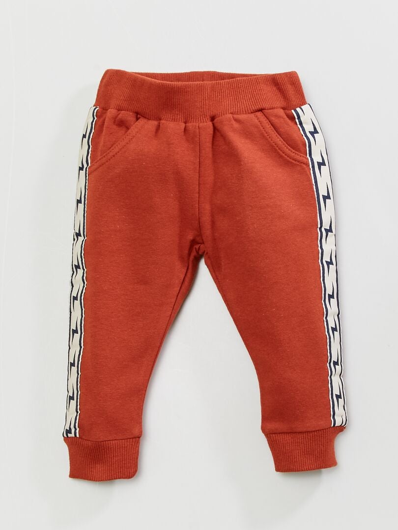 Pantalon en molleton rouge brique - Kiabi