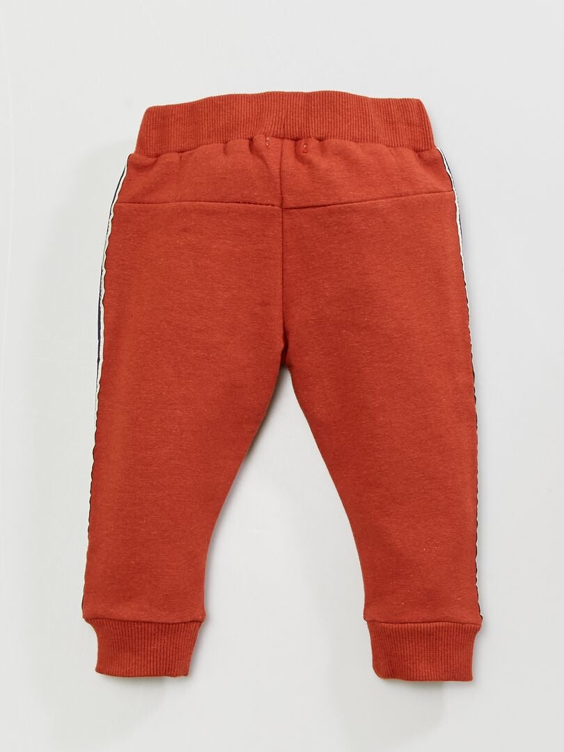 Pantalon en molleton rouge brique - Kiabi