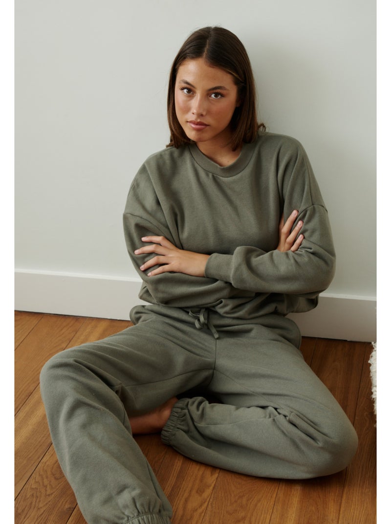Pantalon en molleton selma Kaki - Kiabi
