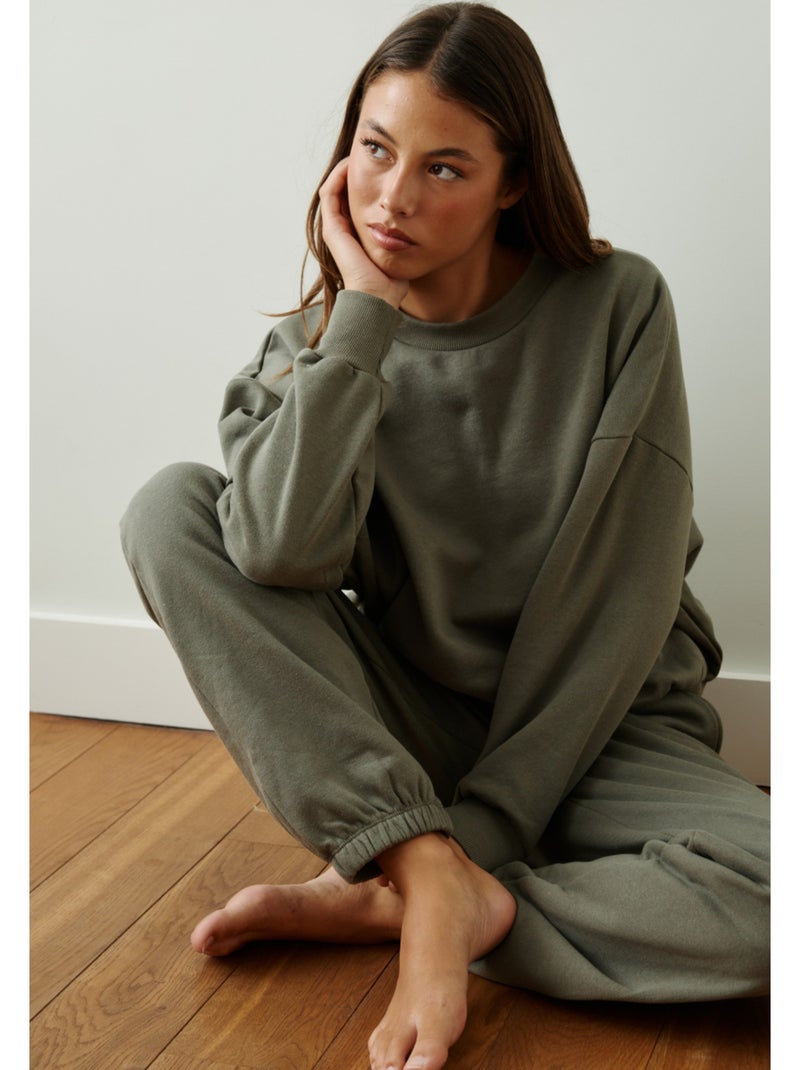 Pantalon en molleton selma Kaki - Kiabi