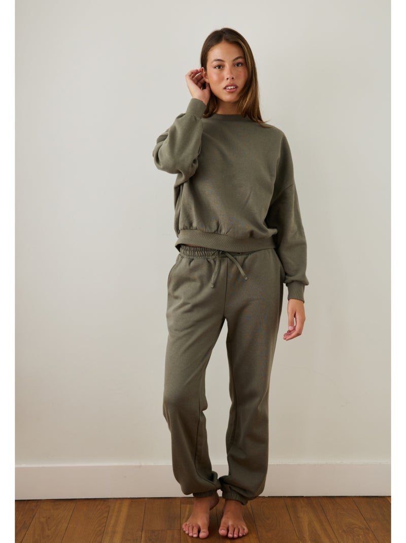 Pantalon en molleton selma Kaki - Kiabi