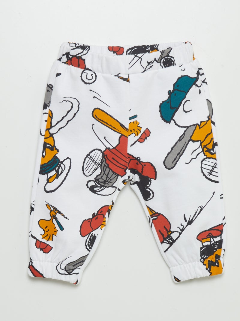 Pantalon en molleton 'Snoopy' Blanc - Kiabi