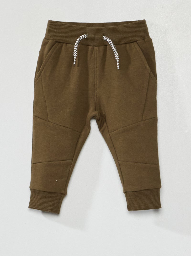 Pantalon en molleton uni kaki - Kiabi
