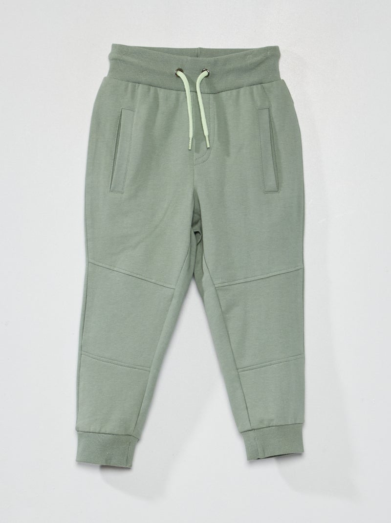 Pantalon en molleton uni Vert - Kiabi