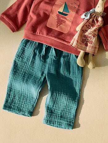 Pantalon en Mousseline de Coton