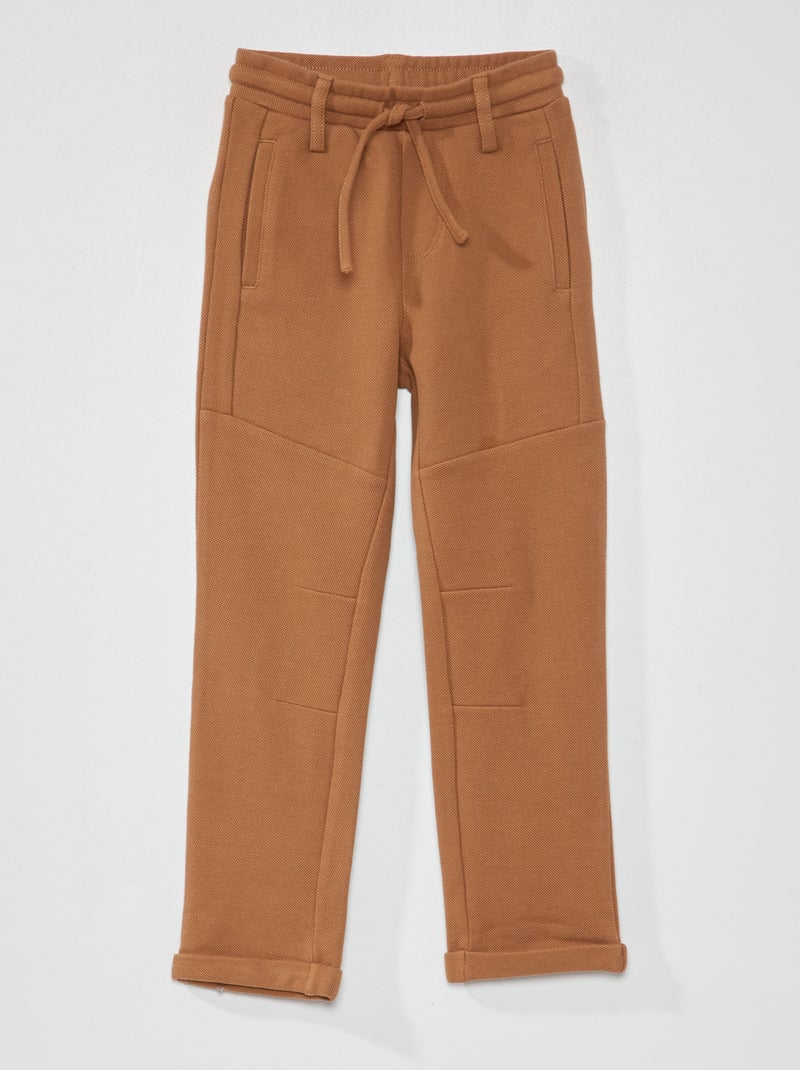 Pantalon en piqué de coton - Coupe + ajustée Beige - Kiabi