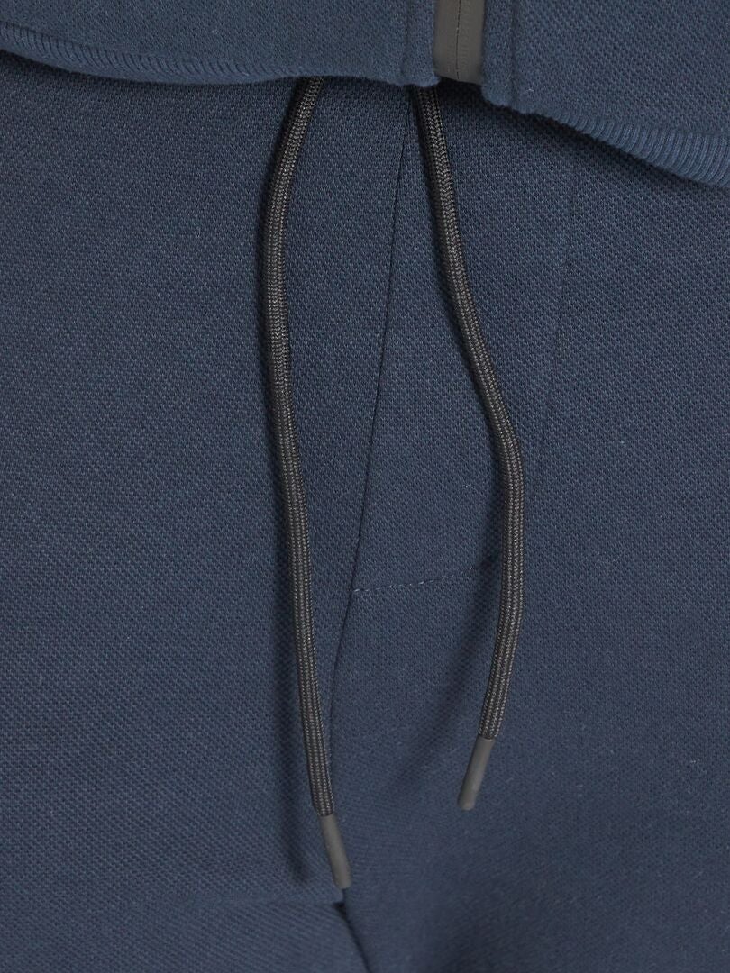 Pantalon en piqué de coton Bleu - Kiabi