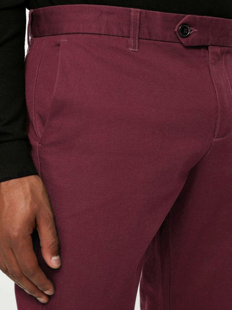Pantalon en polyviscose Kebello Bordeaux - Kiabi