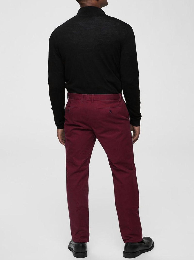 Pantalon en polyviscose Kebello Bordeaux - Kiabi