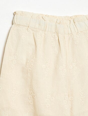 Pantalon en popeline avec broderies